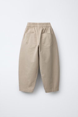 ZARA БРЮКИ BALLOON С ЗАЩИПАМИ, ЭКРЮ