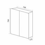 Зеркальный шкаф "ВЕКТОР" 800*800 (ШВ) универсальный, бесконтактный сенсор, светодиодная подсветка