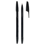 Набор черных масляных шариковых ручек 50 штук, MC-Basir, черный корпус серия "Classic", наконечник 1 мм, неавтоматическая многоразовая, игольчатый стержень для письма