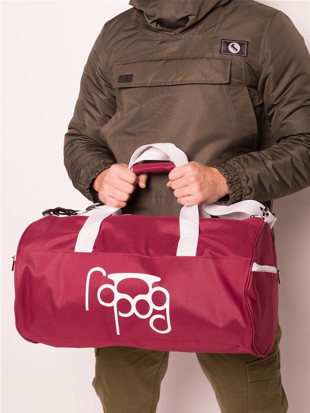 Сумка бочка Город Горький розовая