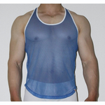 Синяя мужская сетчатая майка (Размер: S) (Цвет: синий)