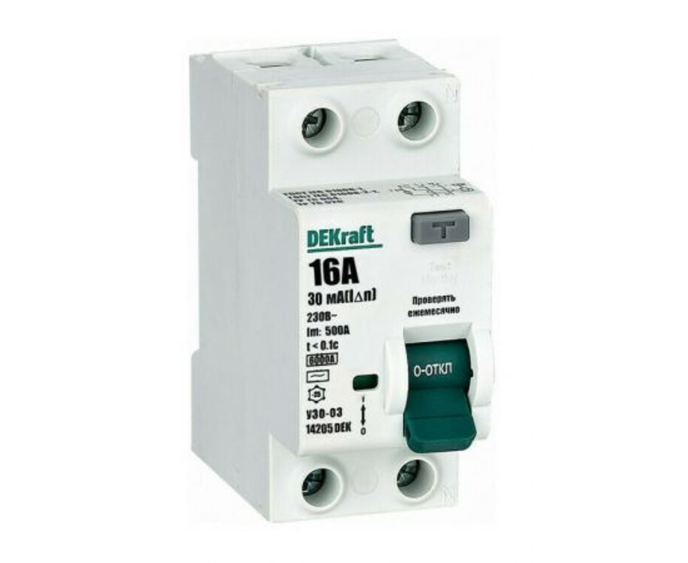 DEKraft УЗО 2P 16А 30мА