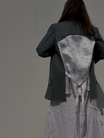 Жакет Полынь с молочной спинкой с нежными цветами