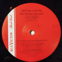 Винтажная виниловая пластинка LP Michala Petri Михала Петри The Virtuoso Recorder (Germany 1988)