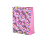 Пакет подарочный бумажный Alingar, (М) 18х23х10 см, вертикальный, "Нежные цветочки", мат. ламинация, тиснение голография, эфффект 3D, ассорти