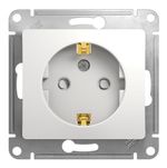 Schneider Electric Glossa Белый Розетка с заземляющими контактами со шторками, механизм IP20 скрытая установка GSL000145