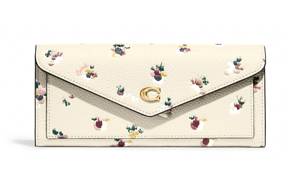 COACH Wyn Leather Soft Wallet Clutch Women"s White