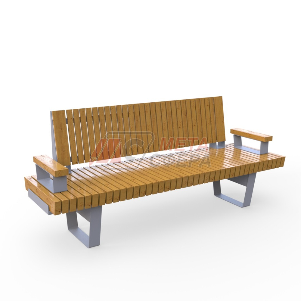 Скамейка Rail Road 02 с подлокотниками