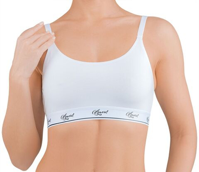 Хлопковый бюстгальтер-топ с брендированной резинкой (Размер: XL) (Цвет: белый)