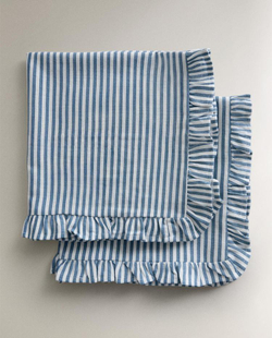 ZARA HOME ХЛОПКОВЫЕ САЛФЕТКИ С ВОЛАНАМИ (2 ШТ.), СИНИЙ