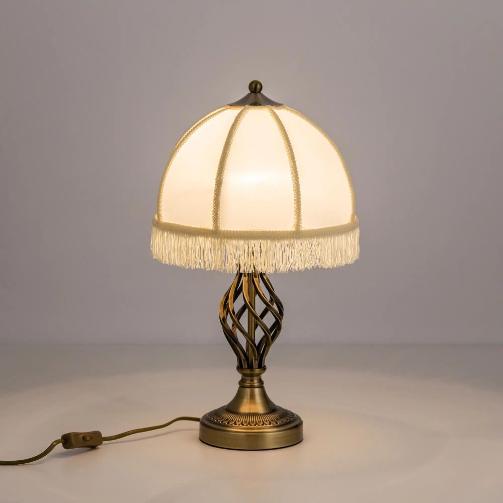 Citilux Базель CL407800 Настольная лампа с бежевым абажуром Бронза