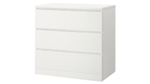 Комод MALM Белый снег 8685 BS (3 ящика) 80*48*78 см, Белый   Фиеста
