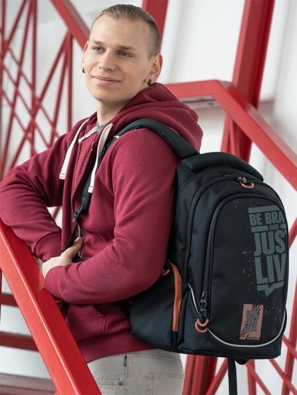 Çanta \ Bag \ RU-135-31 Рюкзак (/4 черный - оранжевый)