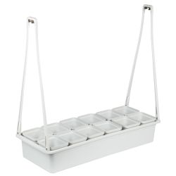 ULT-P34N-10W-SPSB IP65 WHITE 12 Набор Минисад. светильник для растений светодиодный с подставкой. Спектр для рассады и цветения. 12 кашпо в-к. белые. TM ФитоЛето