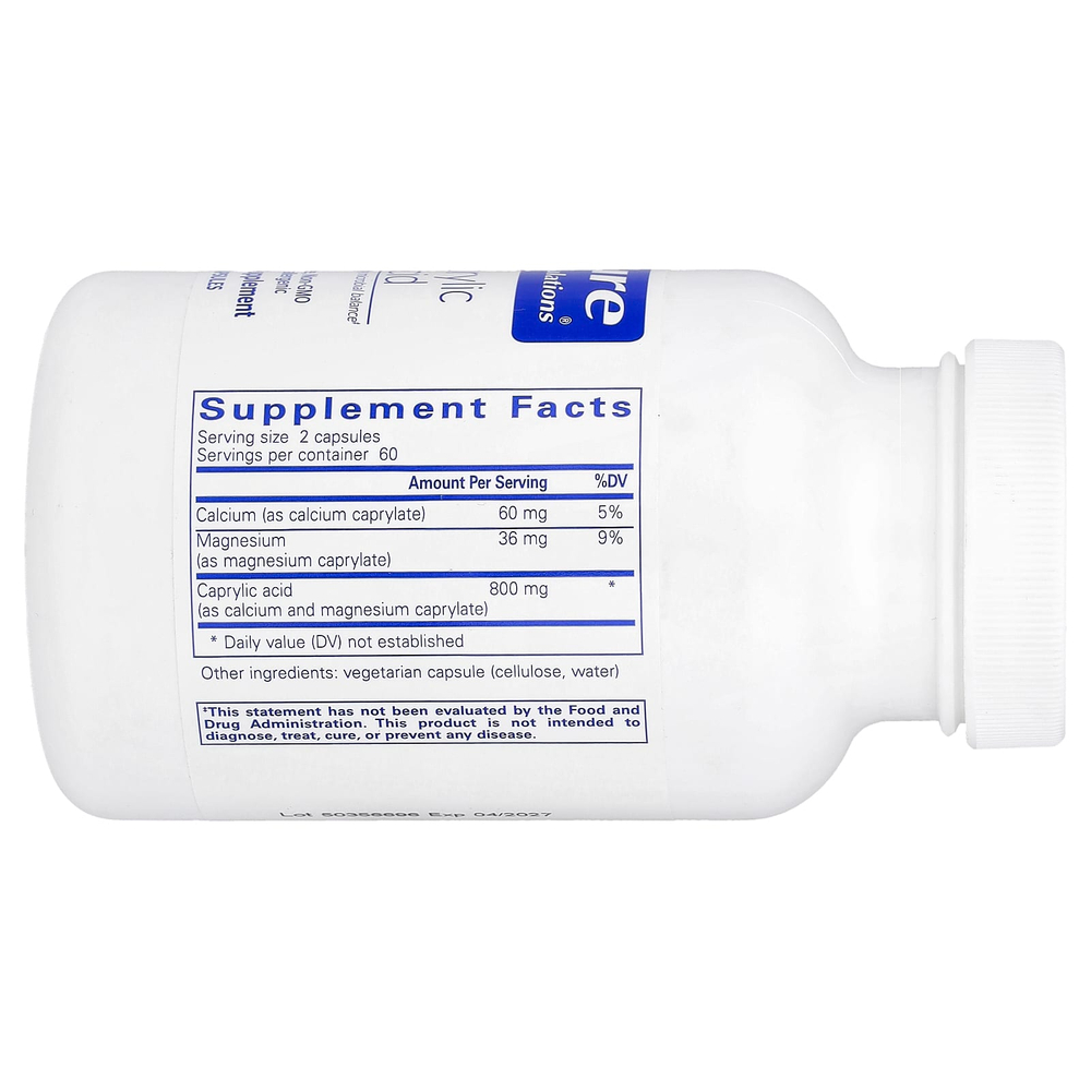 Pure Encapsulations, Caprylic Acid, 120 Capsules