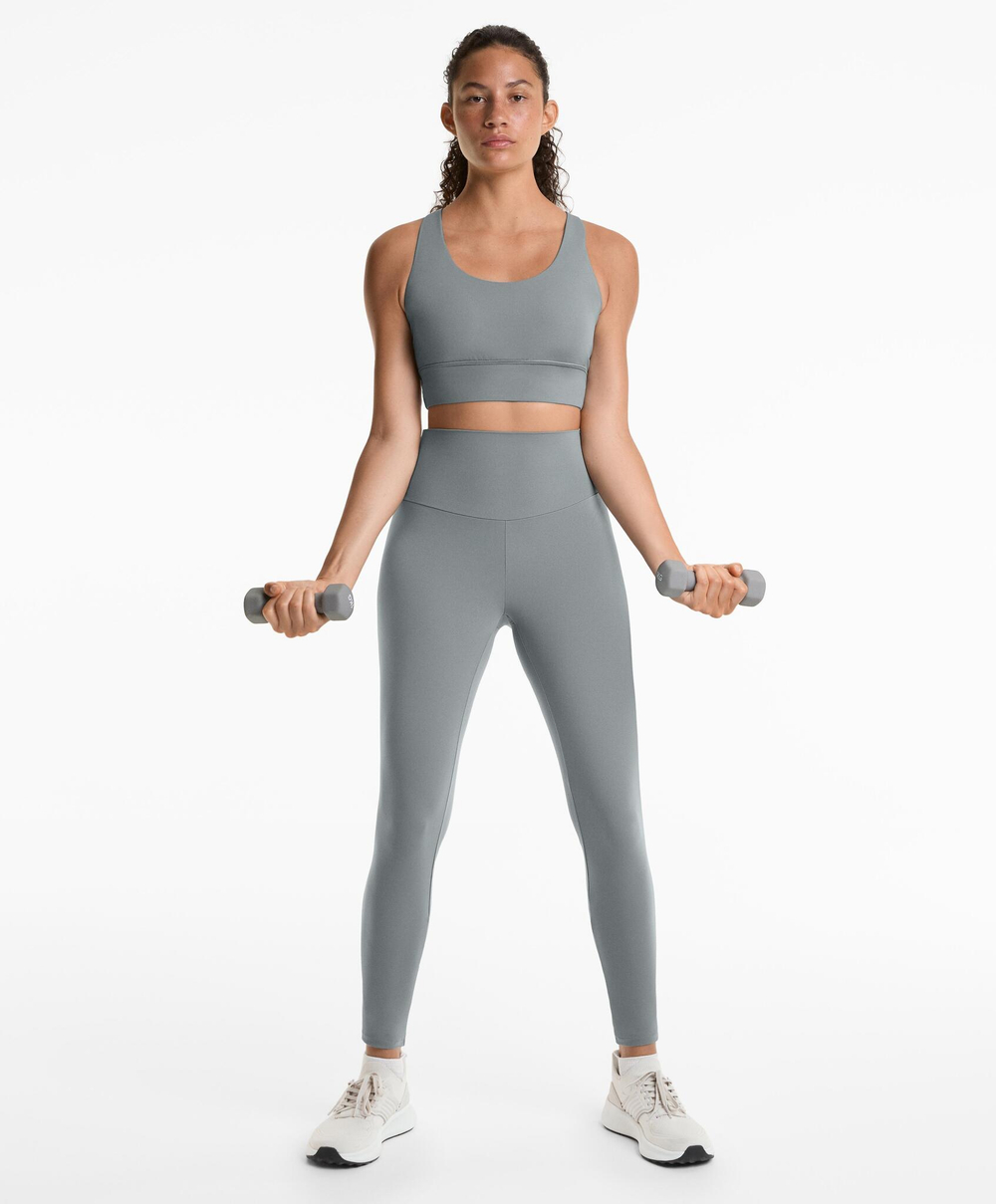 OYSHO Легинсы Comfortlux с супервысокой талией длиной до щиколотки 65 см, стальной синий