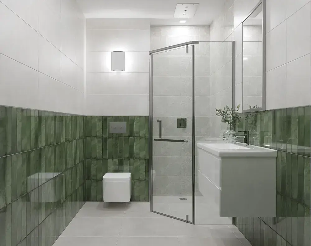 Плитка Настенная Azori Bricks green 31,5Х63 см 1,79 м