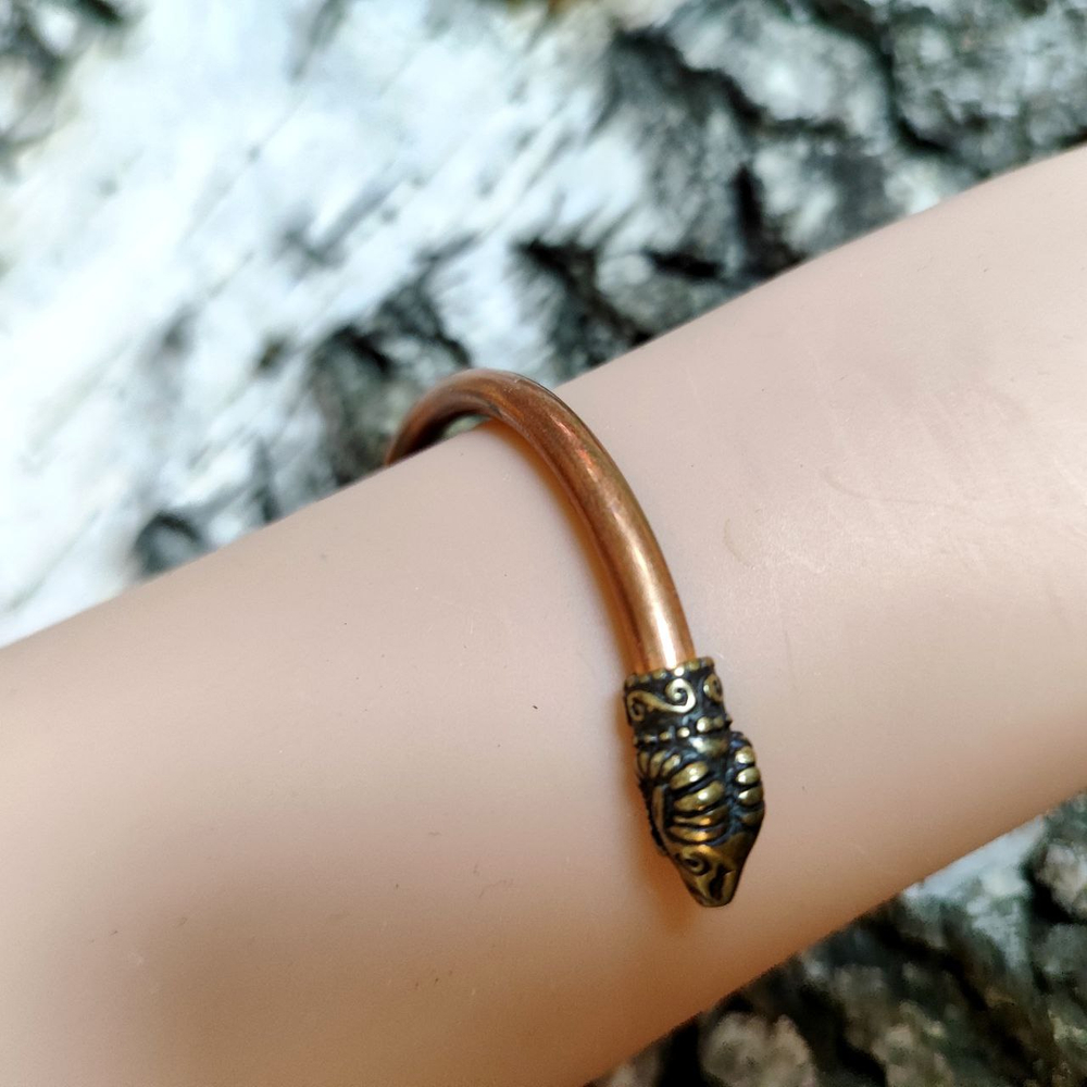 Браслет медный жесткий, толщина 5 мм