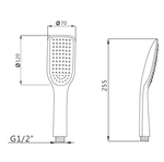 Лейка MELODIA квадрат 1 функция, 120х60мм, L255мм, чёрный мат. MKP26103_bk