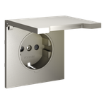 Накладка для розетки с заземлением, защитными шторками и крышкой, S70 (шелк)