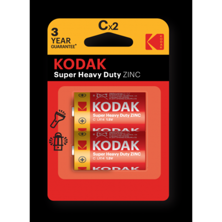 Батарейки Kodak R14-2BL SUPER HEAVY DUTY Zinc [KCHZ-2]