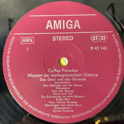 Винтажная виниловая пластинка LP Carlos Paredes Meister Der Portugiesischen Gitarre Мастер Португальской Гитары (ГДР 1977)