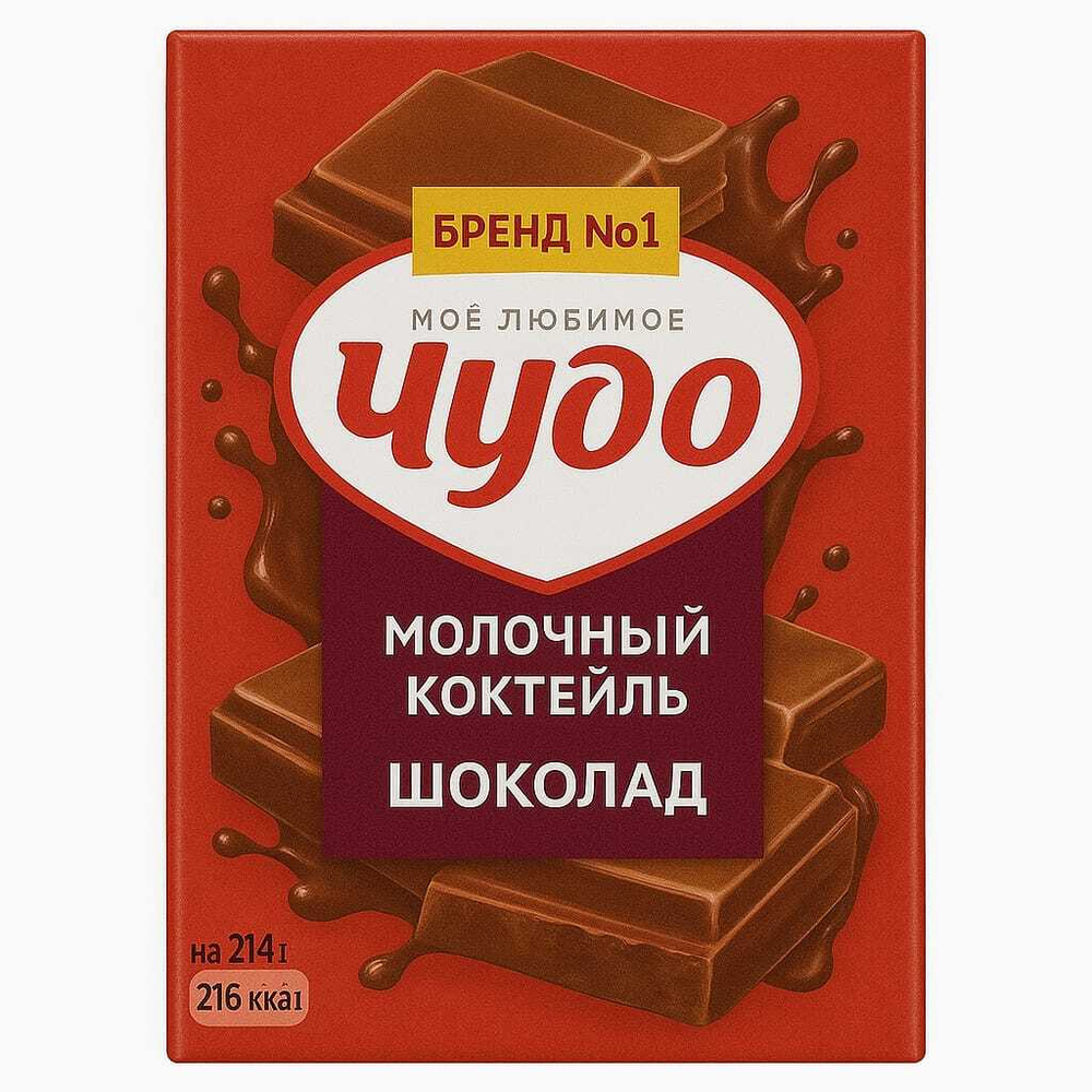 Чудо молочный коктейль шоколад 3% 0,2 л