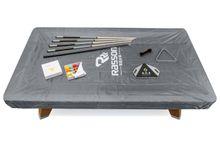 Покрывало для стола "Rasson" 8 ф (влагостойкое, серое, резинки на лузах)