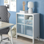 Коробка с крышкой IKEA PANSARTAX (ПАНСАРТАКС), Прозрачный, Сего-голубой, 33х33х33 см