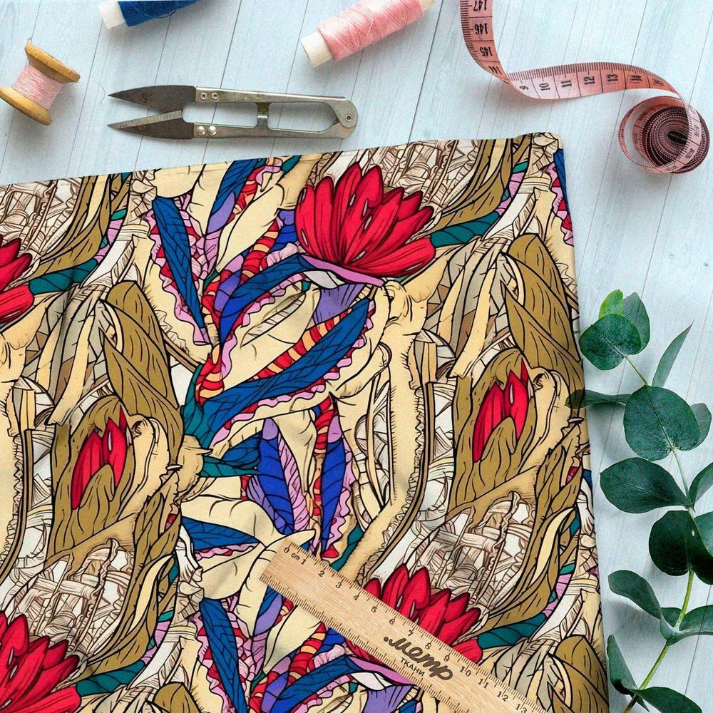 Ткань премиум Оксфорд 600D тайные мотивы