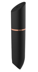 Черная перезаряжаемая вибропуля Rocket со скошенным кончиком (Цвет: черный)