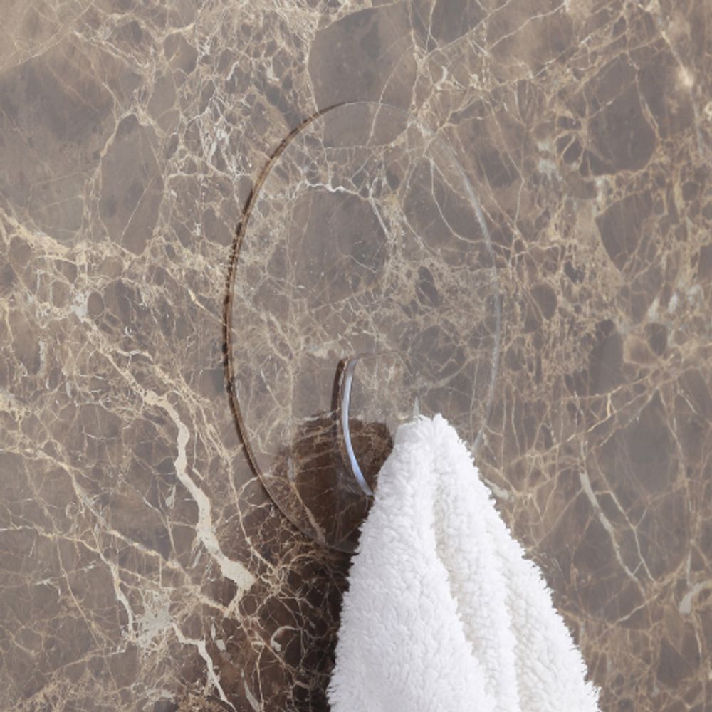 Крючок СИЛА SH10-R1TR-24 на силиконовом креплении D10см прозрачный 1 шт. нагрузка до 2,5 кг | Сила