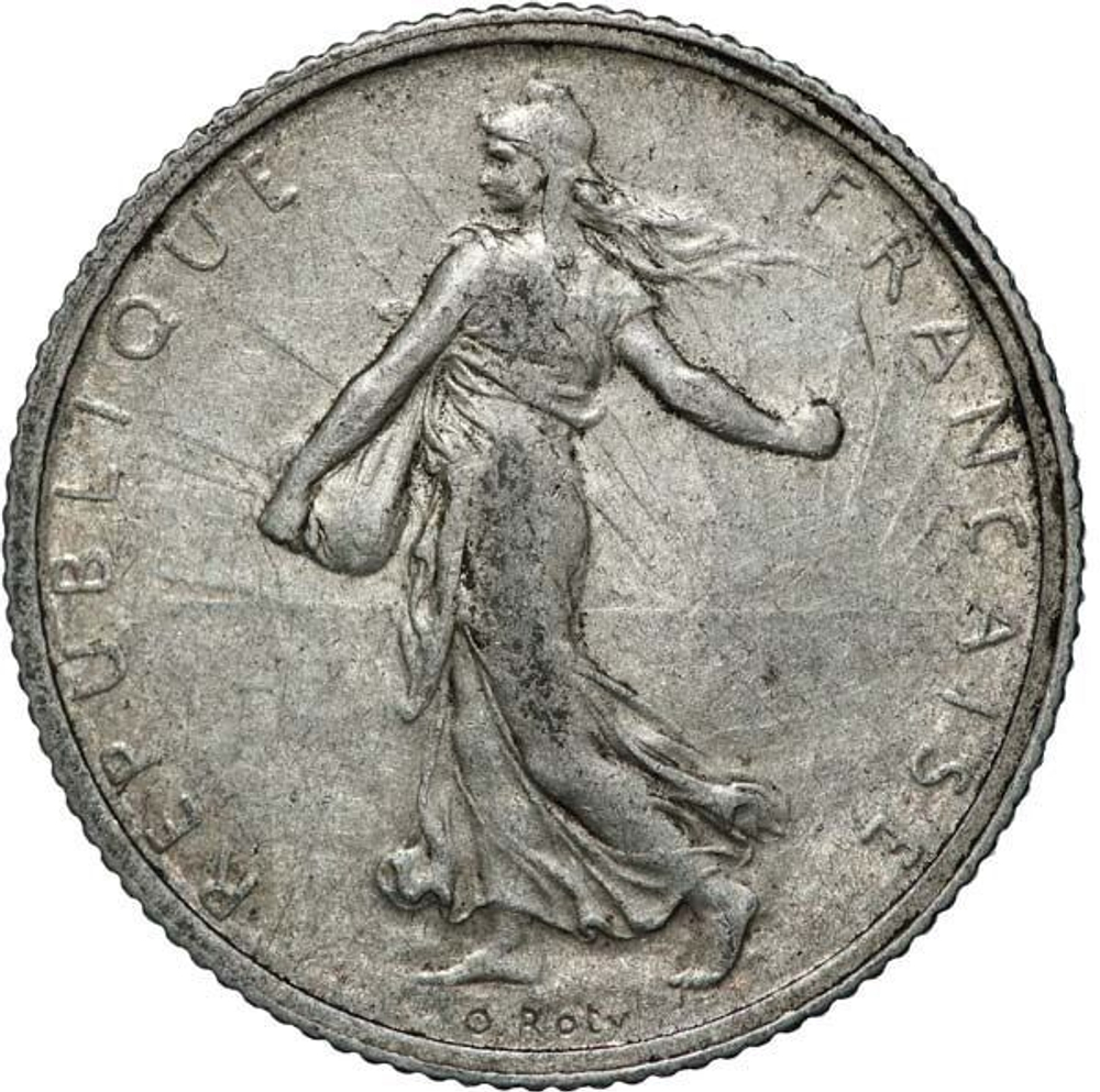 France, 1 Franc, 1913 – "La Semeuse" (Paris Mint), VF
