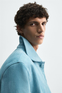 ZARA HARRY LAMBERT X DISNEY ЗАМШЕВАЯ КУРТКА, СИНИЙ