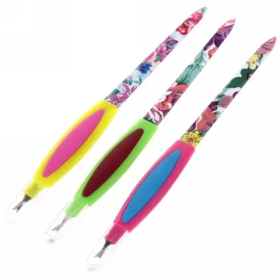 Пилка для ногтей металлическая в пакете «Ультрамарин - Нежные цветы», с триммером, цвет микс, 17,8см