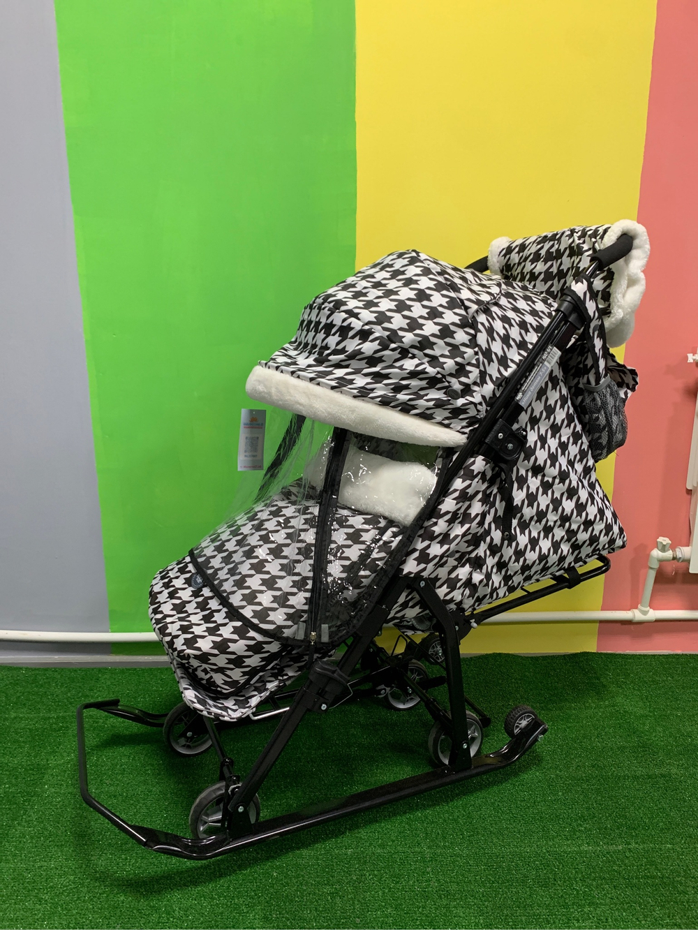 Коляска комбинированная «Ника Детям 7-5» принт: гусиная лапка (арт. НД7-5/1)