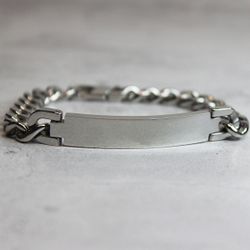 Стальной мужской браслет с гравировкой на заказ