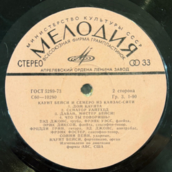 Виниловая пластинка Каунт Бейси И Семеро Из Канзас-Сити (Мелодия) LP