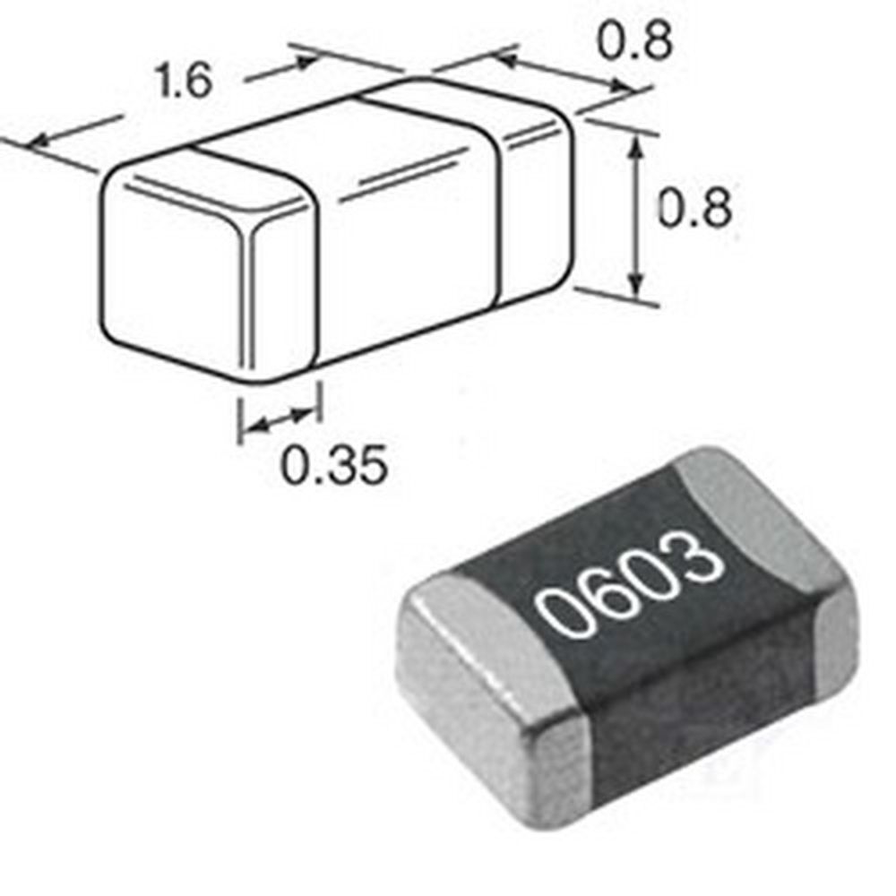 ЧИП конденсатор 0603. 2.2мкФ,X7R,10% 25В