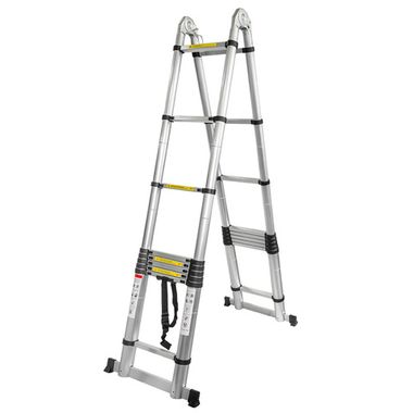 Лестница комбинированная телескопическая алюминиевая двухсекционная (3.6+3.6м,9+9ступенек, max нагрузка 150кг, вес 25.2кг) Forsage F-UP360-M