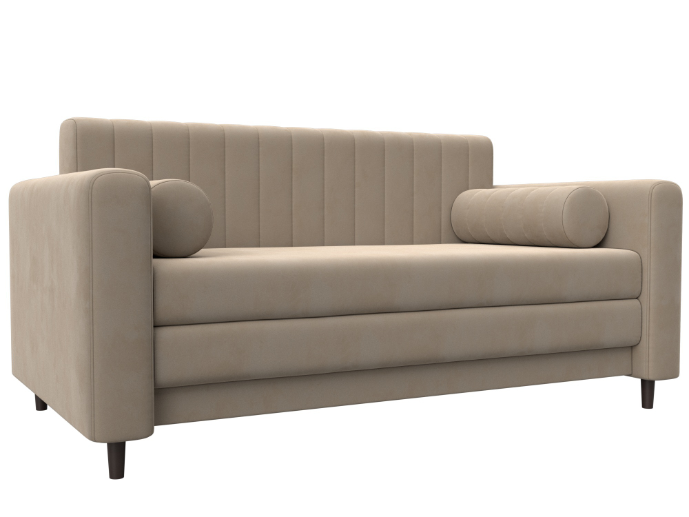 Диван прямой Лига-070, SEVEN 729 ВЕЛЮР бежевый