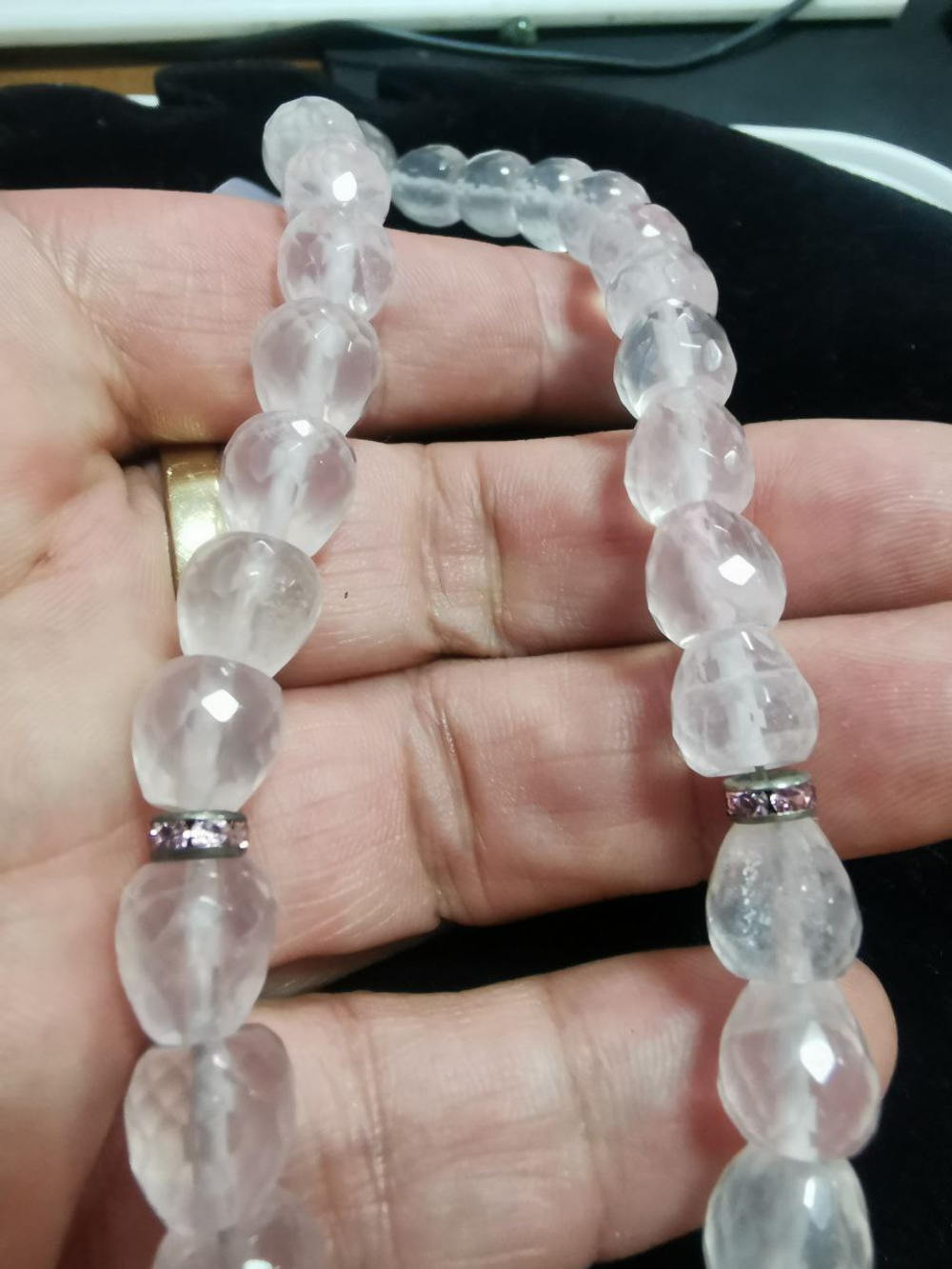 Четки "Крест 10" розовый кварц, улексит