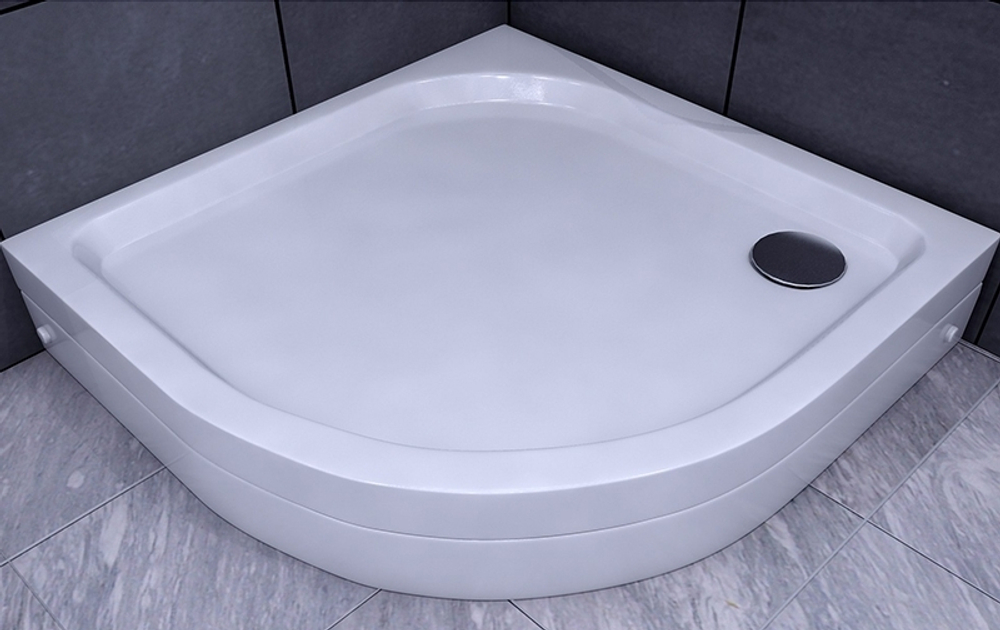 Душевой поддон из искусственного камня Aquatek 90x90 радиальный с ножками Белый
