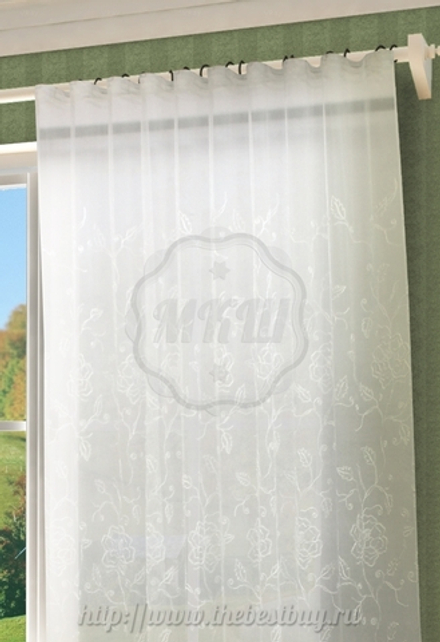 Тюль  с рисунком: Кива (S214-1) - (300х280)х2 см. - бежевый