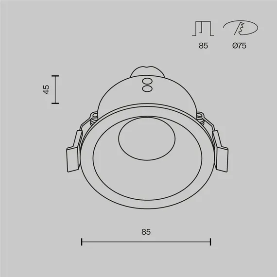 Встраиваемый светильник Зум / Zoom 1*GU10 10 Вт IP 44 Technical dl032-2-01w-1(n)