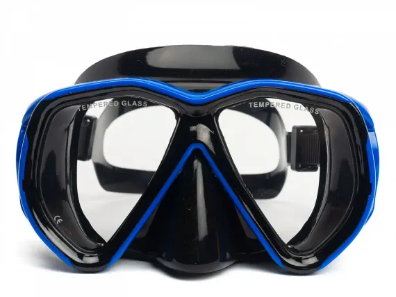 Набор маска+трубка Sargan Неро черный/синий