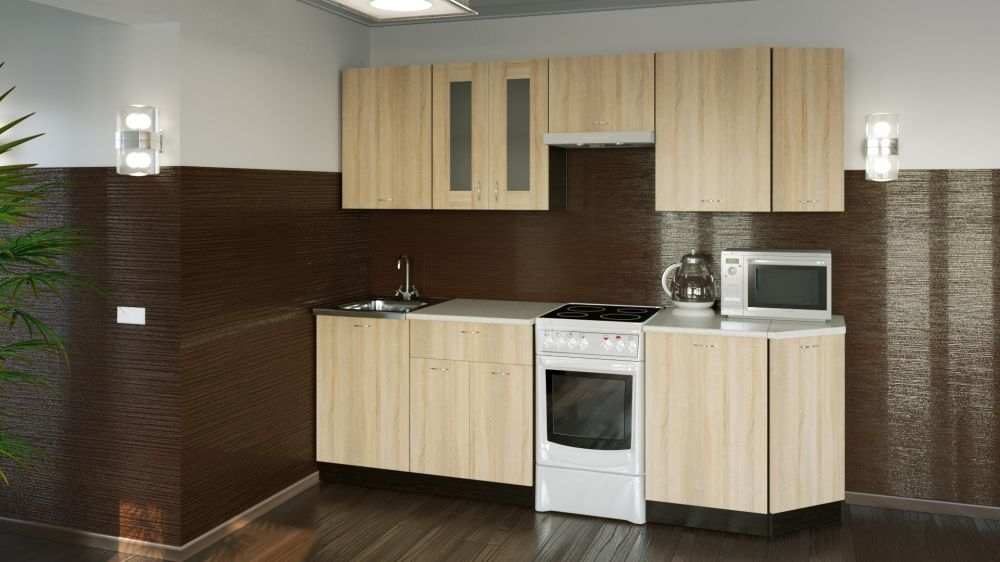 Кухонный гарнитур Симона лайт 1200 мм (Дуб сонома/Венге, Берилл бежевый)