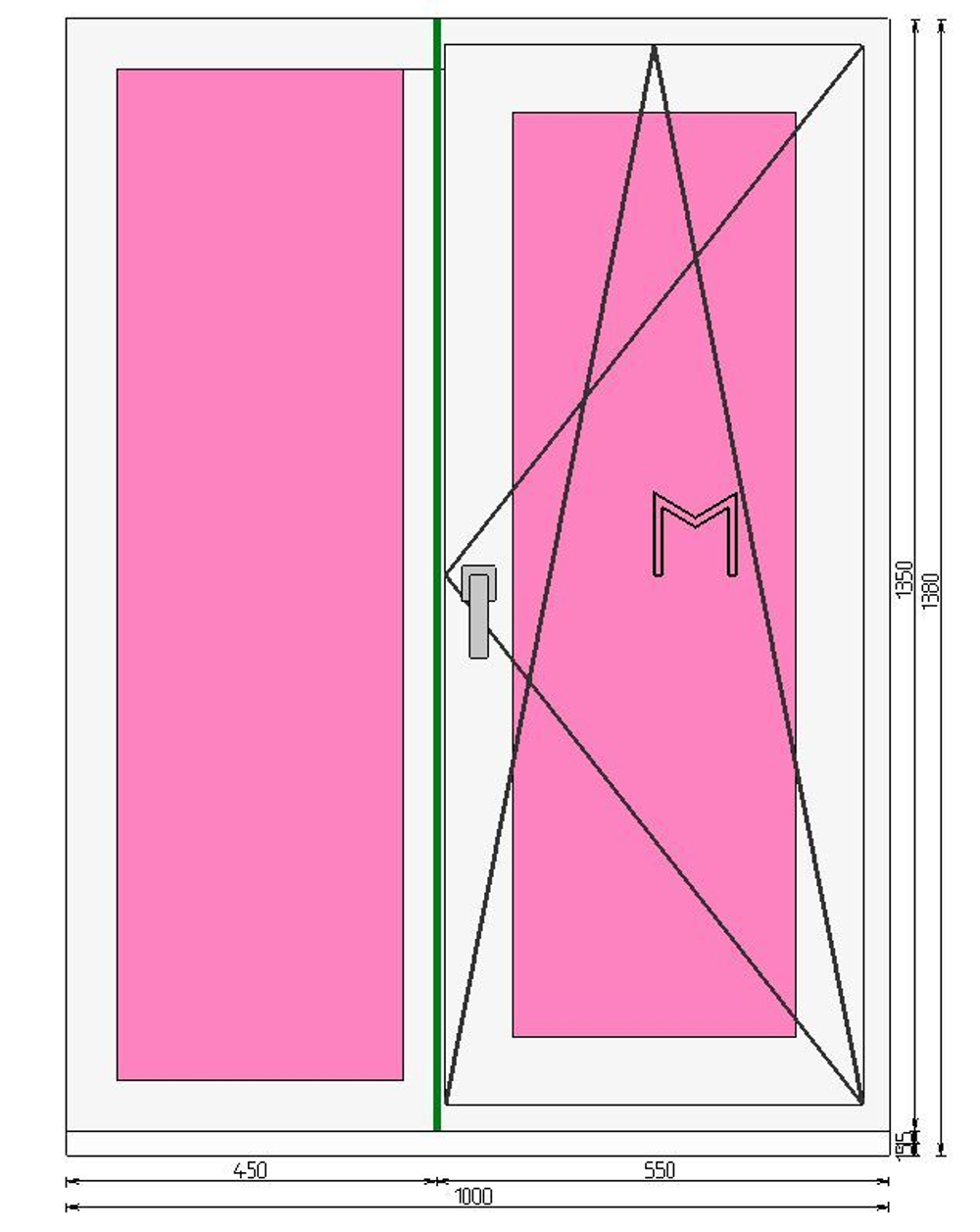 Пластиковое окно 1350 х 1000 ТермА Эко + Москитная сетка