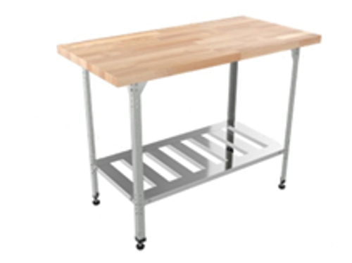 Стол кондитерский "Профи" СКПР, полка решетка, береза, 1200x600x860 мм, с бортом