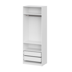 Шкаф распашной с наполнением (5 полок + 2 ящика) ШК 5 (800), Белый